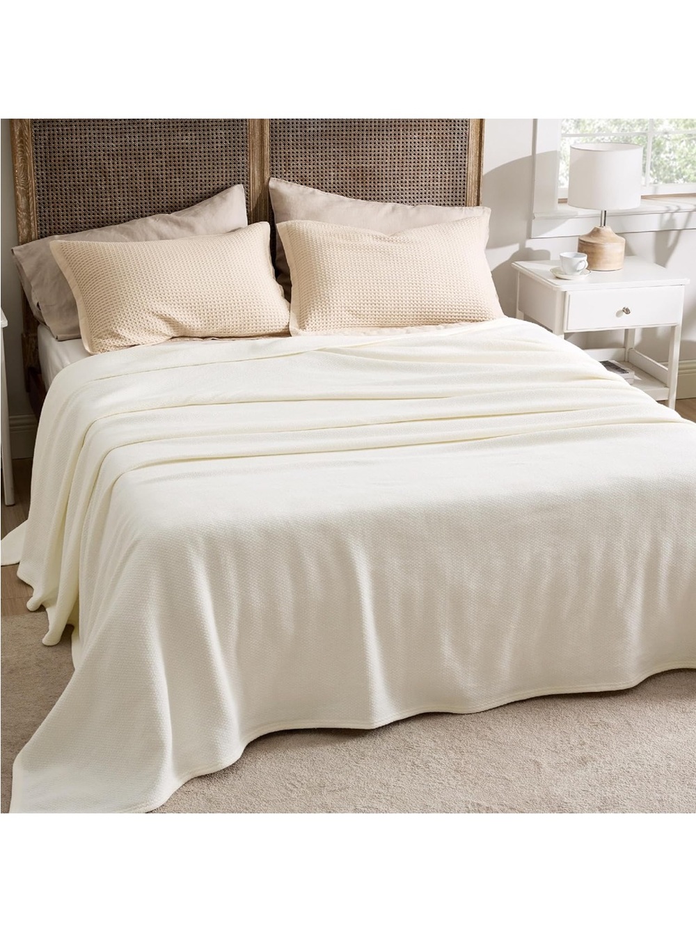 NEW Bedsure GentleSoft 100% Cotton Large Herringbone Blanket, Oversized King